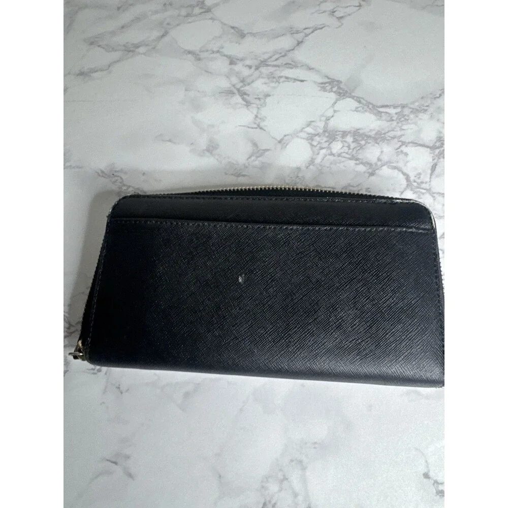 kate spade new york Black Women's Zip-Around Wallet, Folding, Credit Card, Logo